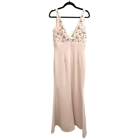 Mac Duggal Pearl Rhinestone Embellished Formal Maxi Dress Gown Sz 6 NWT - Picture 7 of 8